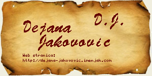Dejana Jakovović vizit kartica